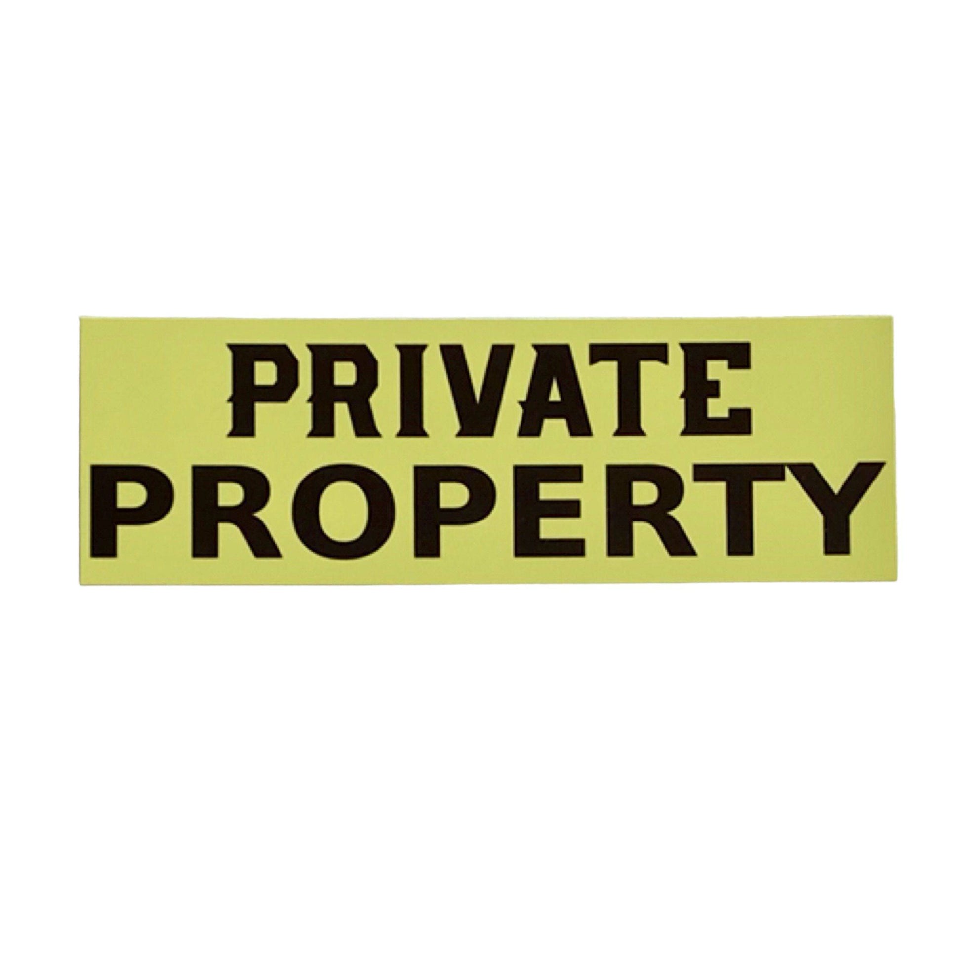 Yellow Private Property Sign - The Renmy Store Homewares & Gifts 