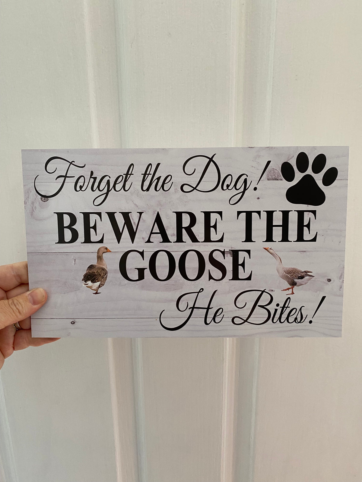 Custom Beware Of Goose Sign or Sticker | Personalised Goose Warning Sign | Large Format Acrylic | Aussie Made