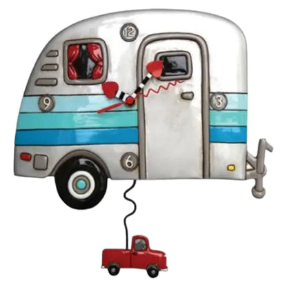 Clock Wall Happy Camper Caravan Allen Designs Pendulum - The Renmy Store Homewares & Gifts 