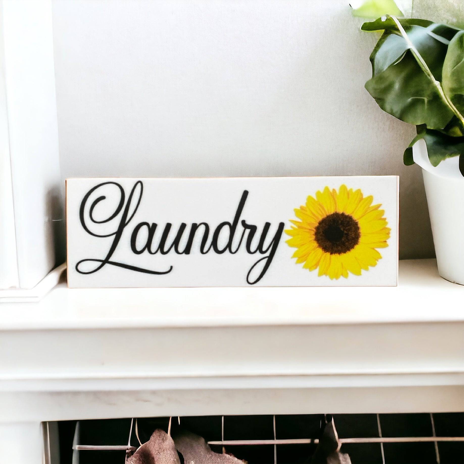 Sunflower Door Room Sign Toilet Laundry Bathroom - The Renmy Store Homewares & Gifts 