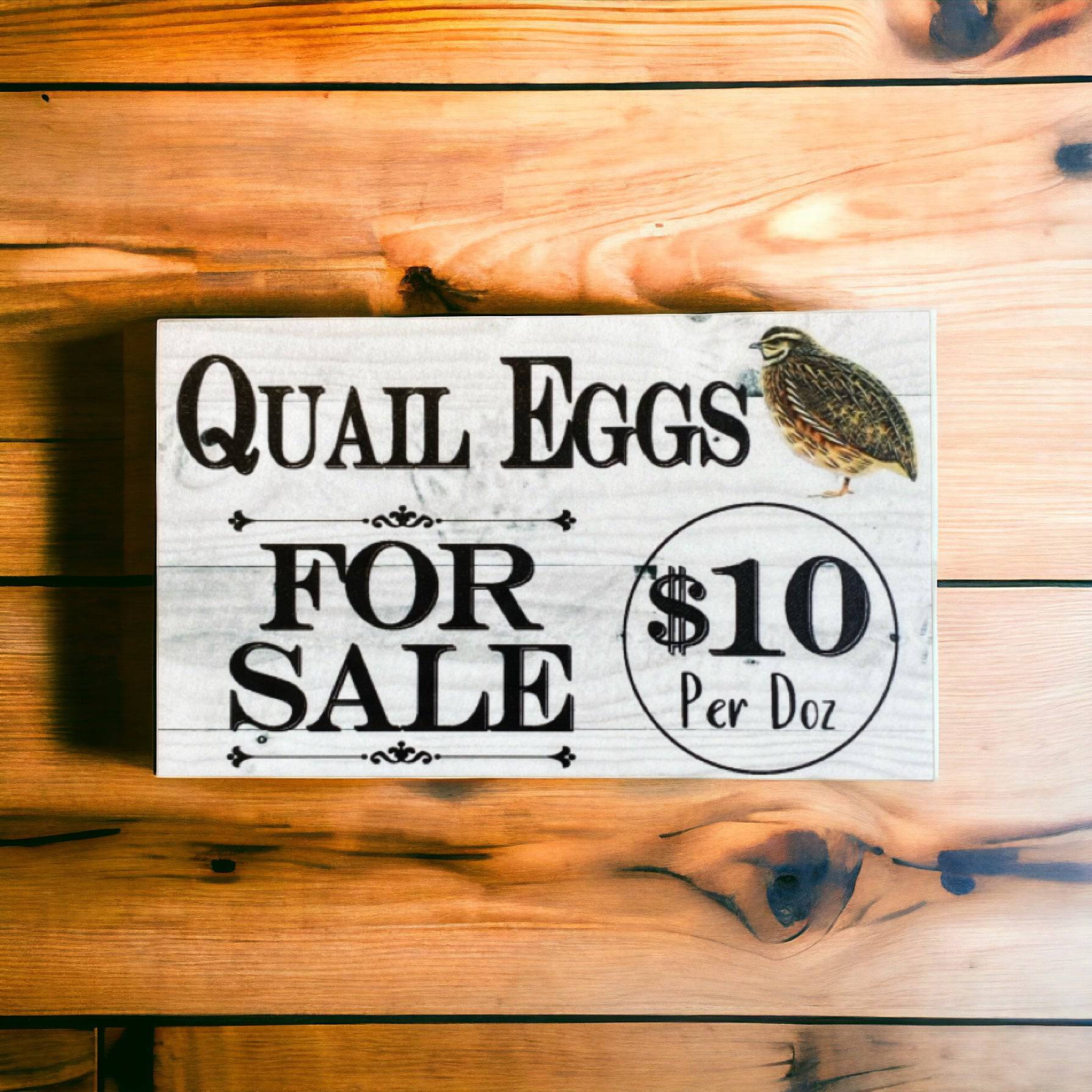 Quail Eggs For Sale Farm Stall Custom Sign - The Renmy Store Homewares & Gifts 