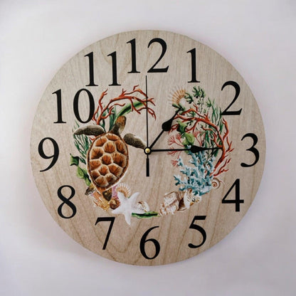 Clock Wall Turtle Ocean Beach Sea House Aussie Made - The Renmy Store Homewares & Gifts 