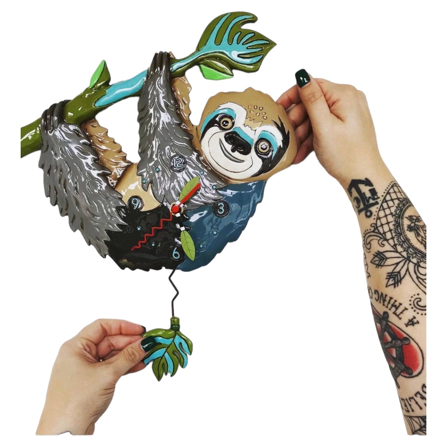 Clock Wall Sloth Slow Poke Allen Designs Pendulum - The Renmy Store Homewares & Gifts 