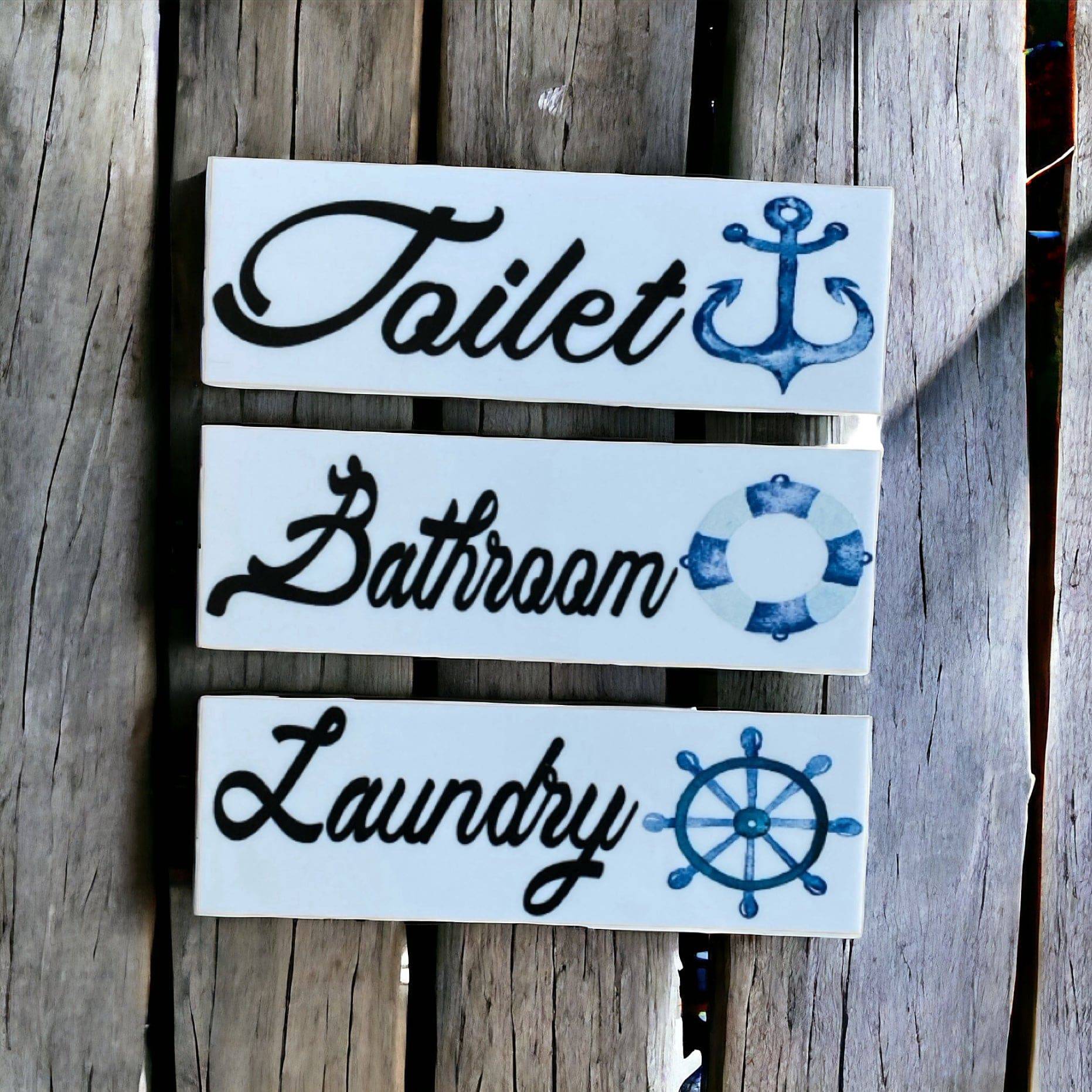 Nautical Boat Door Room Sign Toilet Laundry Bathroom - The Renmy Store Homewares & Gifts 