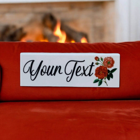 Custom Personalised Your Text Red Rose Sign - The Renmy Store Homewares & Gifts 