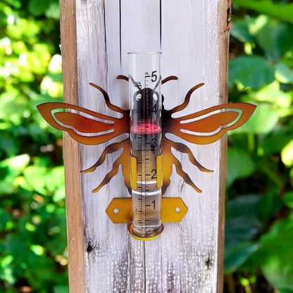 Rain Gauge Bee Rustic Garden - The Renmy Store Homewares & Gifts 