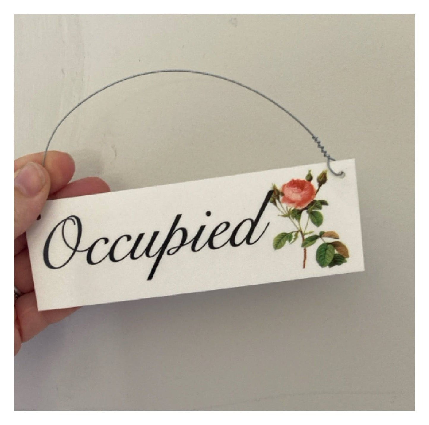 Vacant & Occupied Rose Toilet Bathroom Door Sign - The Renmy Store Homewares & Gifts 