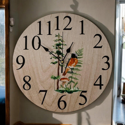 Clock Wall Bird Tree Fern Mushroom Aussie Made - The Renmy Store Homewares & Gifts 