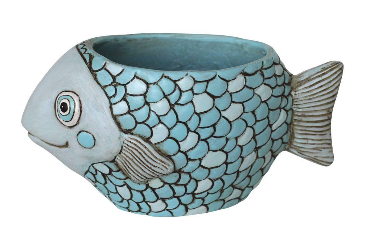 Fish Blue Funky Pot Planter Plant Large - The Renmy Store Homewares & Gifts 