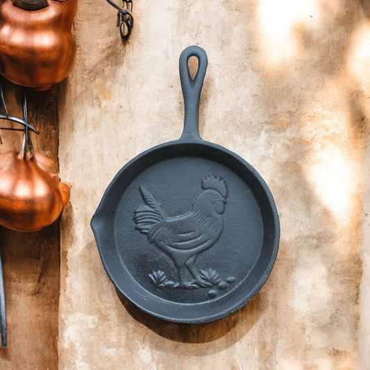 Frying Pan Rooster Cast Iron Wall Decor