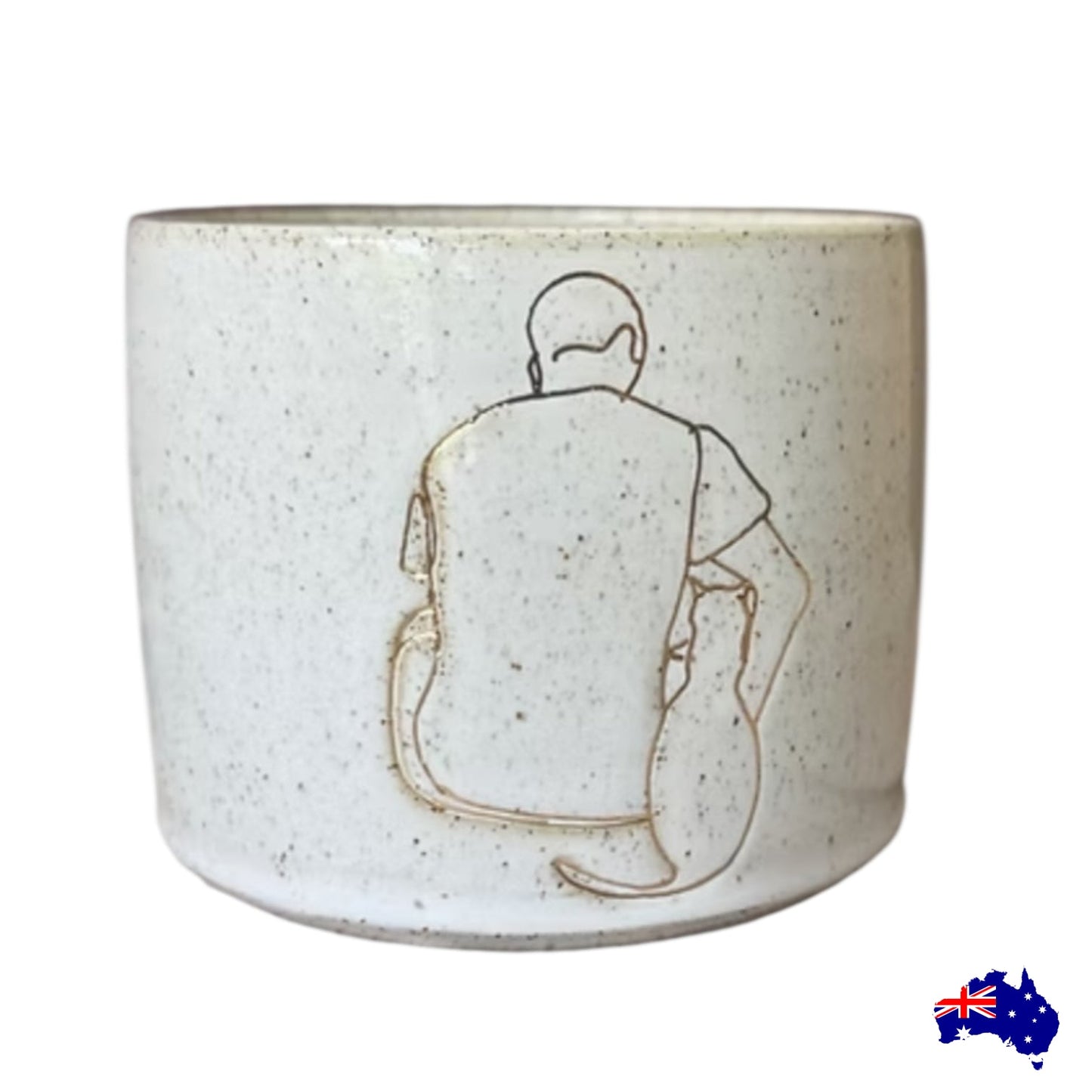 Handmade Man Cat Ceramic Cup Mug | Aussie Made Wolf and Clay Cat Gift