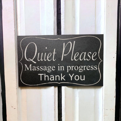 Quiet Please Massage In Progress Sign - The Renmy Store Homewares & Gifts 