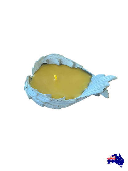 Pure Beeswax Angel Wings Memorial Candle Aussie Handmade