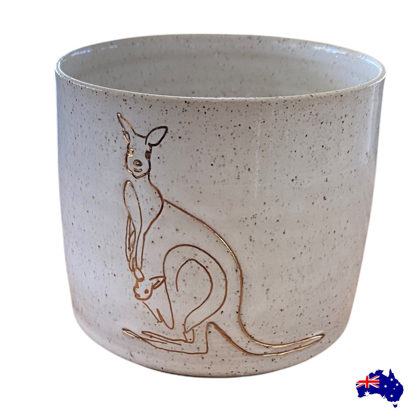Handmade Kangaroo Ceramic Mug Cup | Aussie Made Wolf and Clay Wildlife Gift