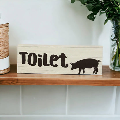 Pig Door Room Sign Toilet Laundry Bathroom - The Renmy Store Homewares & Gifts 