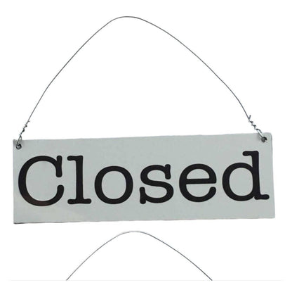 Open Closed White Business Shop Cafe Hanging Sign - The Renmy Store Homewares & Gifts 