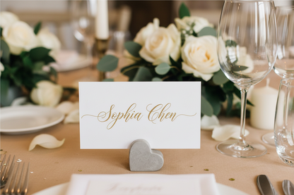Concrete Heart Card Holder | Wedding Table Number & Place Card Stand Aussie Made