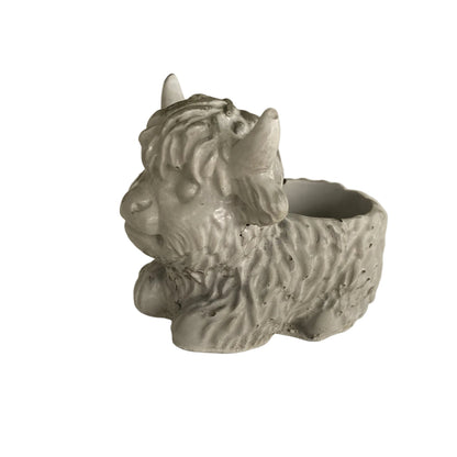 Highland Cow Planter Pot & Candle Holder | Handmade Concrete Farmhouse Aussie Made
