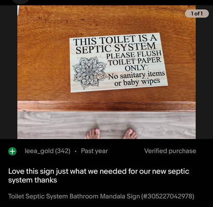 Toilet Septic System Bathroom Mandala Sign - The Renmy Store Homewares & Gifts 