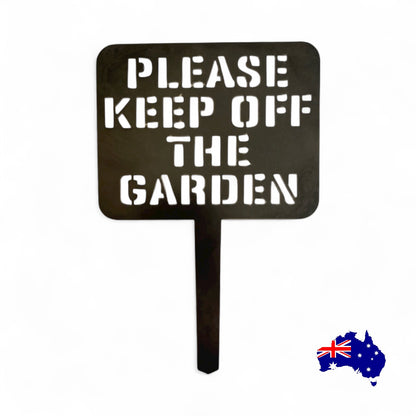 Please Keep Off Garden Corten Steel Rusty Metal Sign