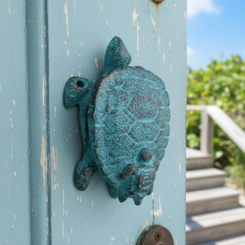 Turtle Door Knocker Cast Iron - Beach House Coastal Vintage Door Hardware