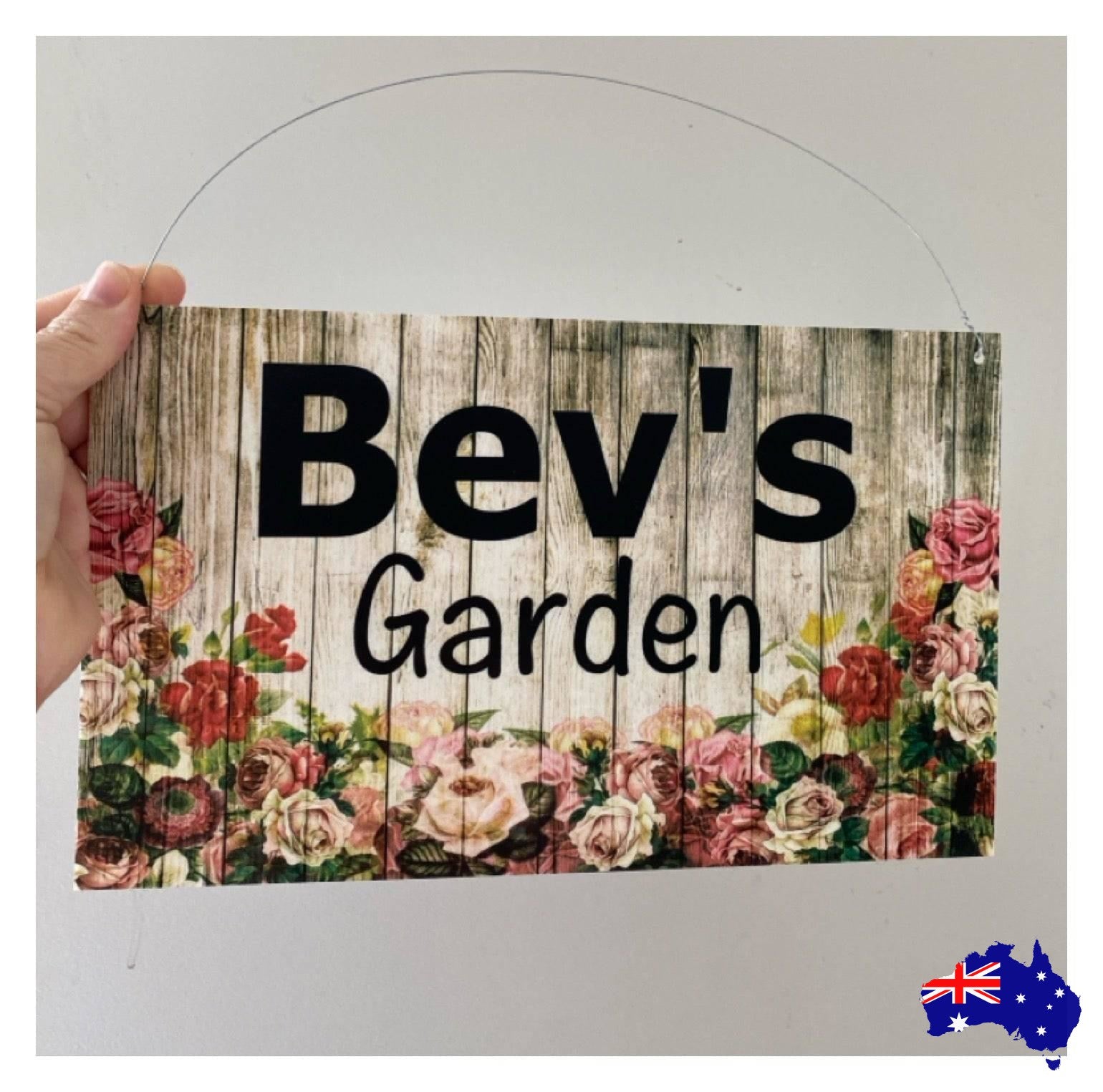 Floral Garden Rose Personalised Custom Sign - The Renmy Store Homewares & Gifts 