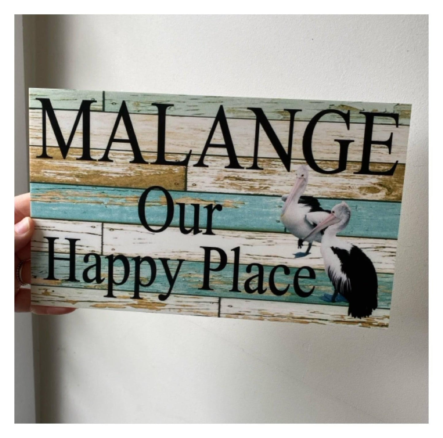 Pelican Bird Coastal Custom Wording Text Sign - The Renmy Store Homewares & Gifts 