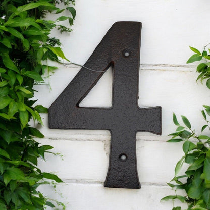 Number 4 Cast Iron Metal House Street Fence Wall Letterbox Large 16cm - The Renmy Store Homewares & Gifts 