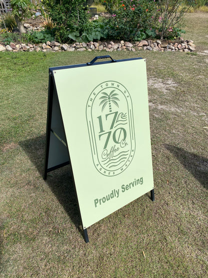 A-Frame Double-Sided Custom Personalised Metal Sign 600x900mm (60x90cm) | Australian Made Business Signage