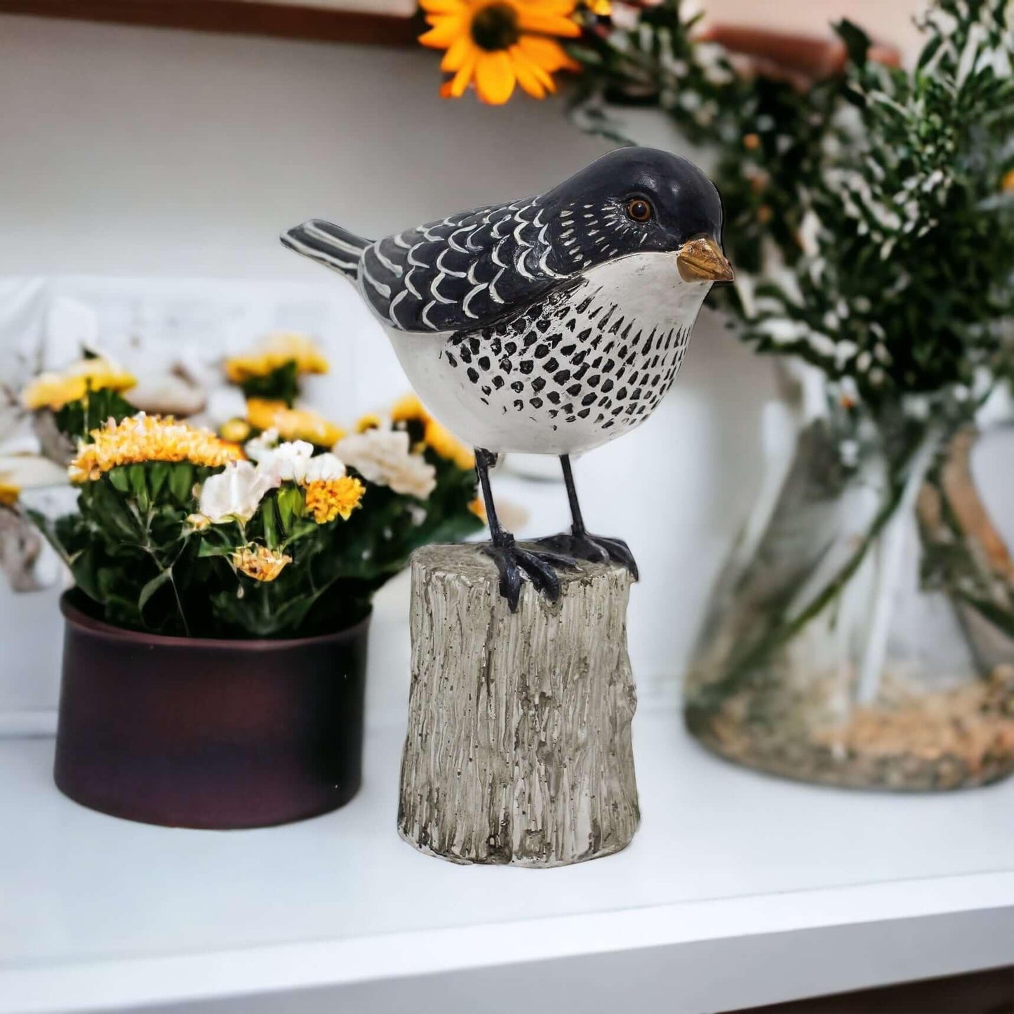 Bird Natural Black White Ornament - The Renmy Store Homewares & Gifts 