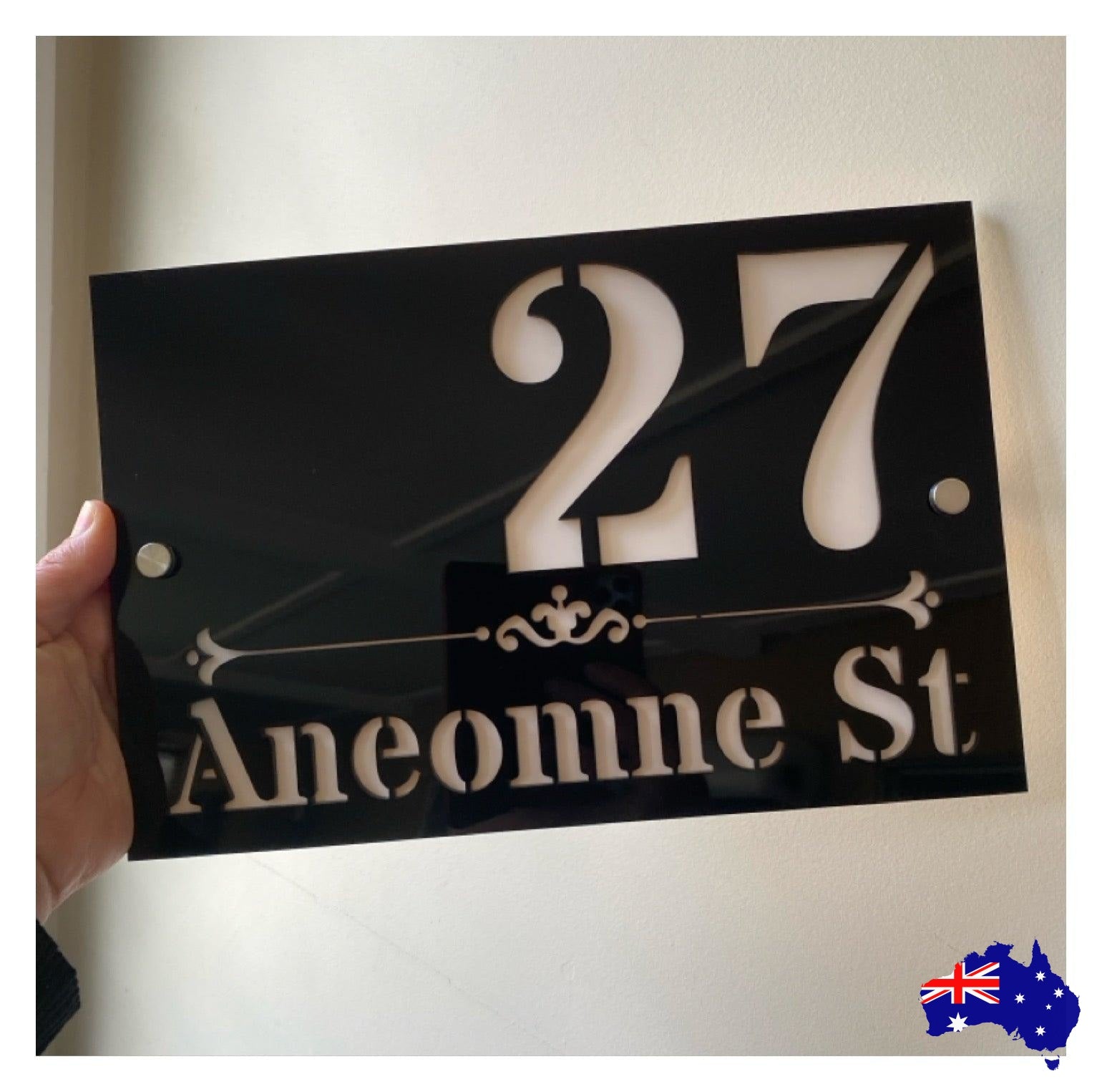 Personalised Street Number Address Letter Box Black House Custom Classic Sign - The Renmy Store Homewares & Gifts 