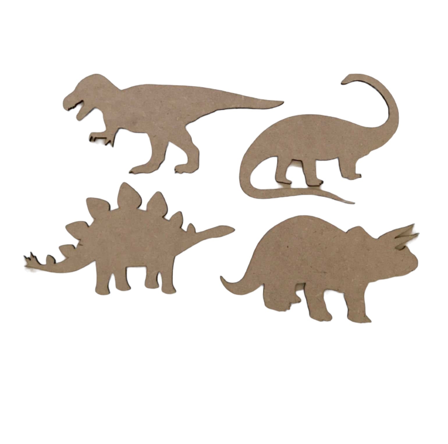 Dinosaur Set of 4 Timber MDF Raw DIY - The Renmy Store Homewares & Gifts 