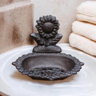 Soap Dish Cast Iron Sunflower