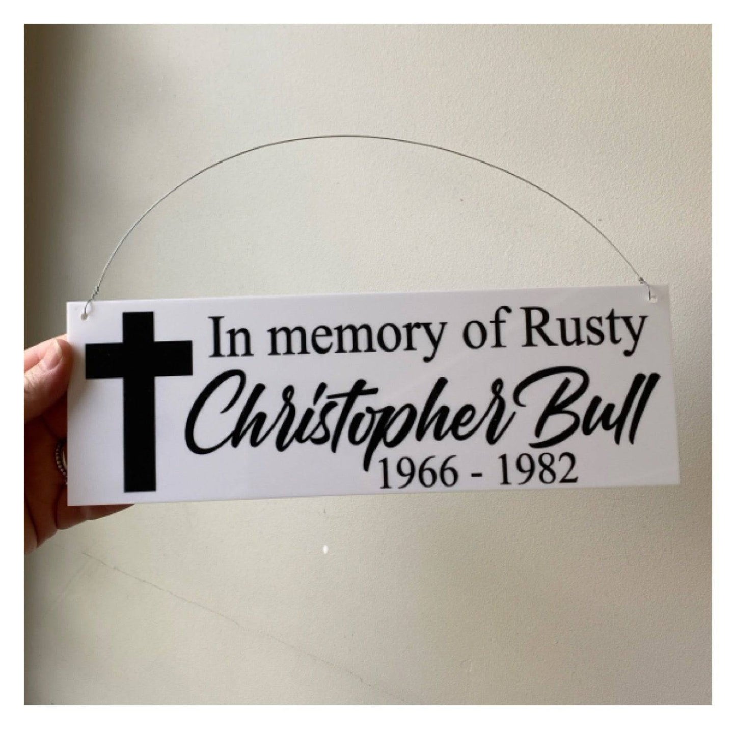 Memorial In Memory Of Custom Personalised Cross Sign - The Renmy Store Homewares & Gifts 