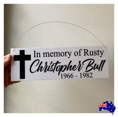 Memorial In Memory Of Custom Personalised Cross Sign - The Renmy Store Homewares & Gifts 