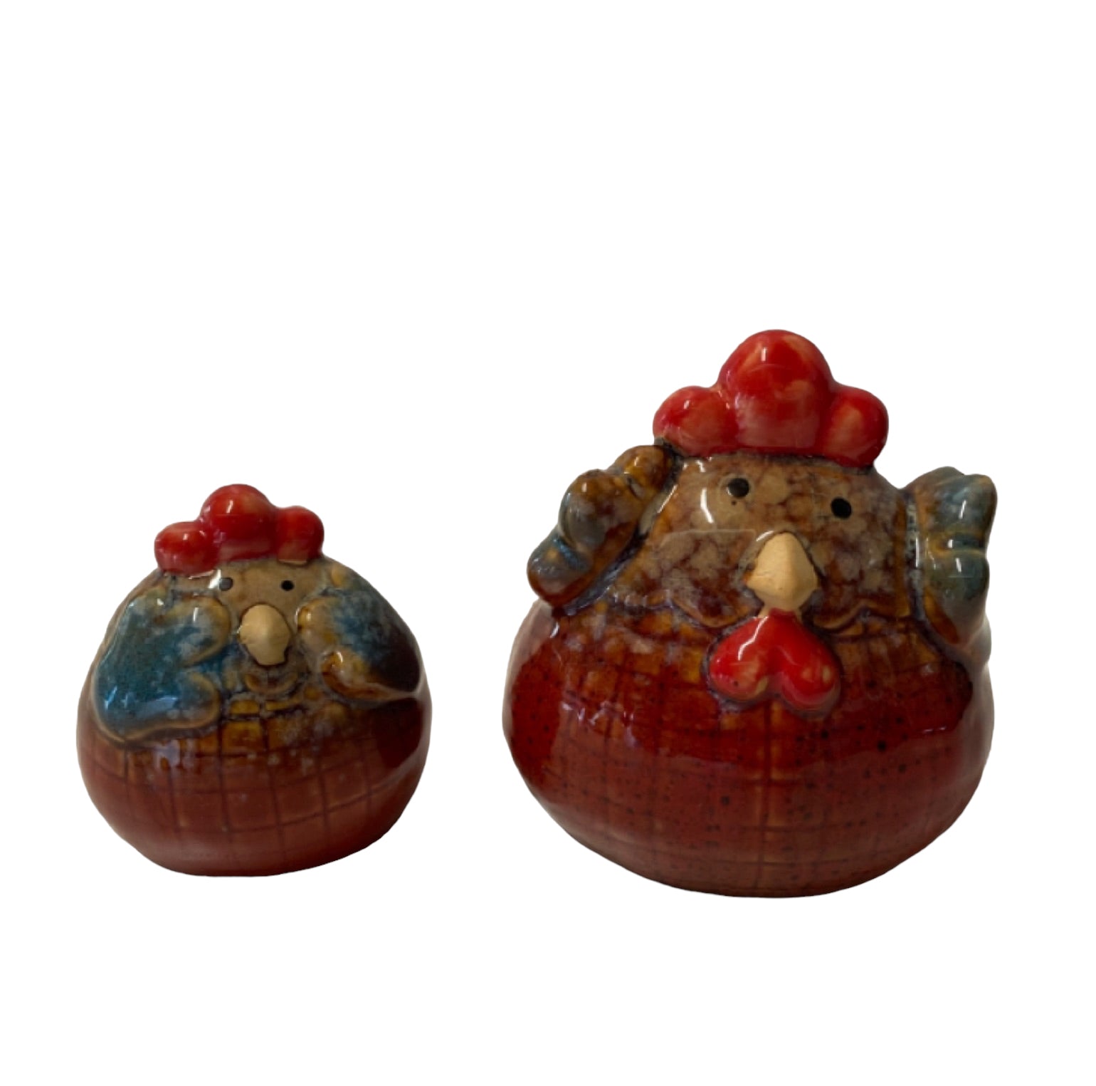 Chicken Rooster Set of 2 Tartan Ornament - The Renmy Store Homewares & Gifts 