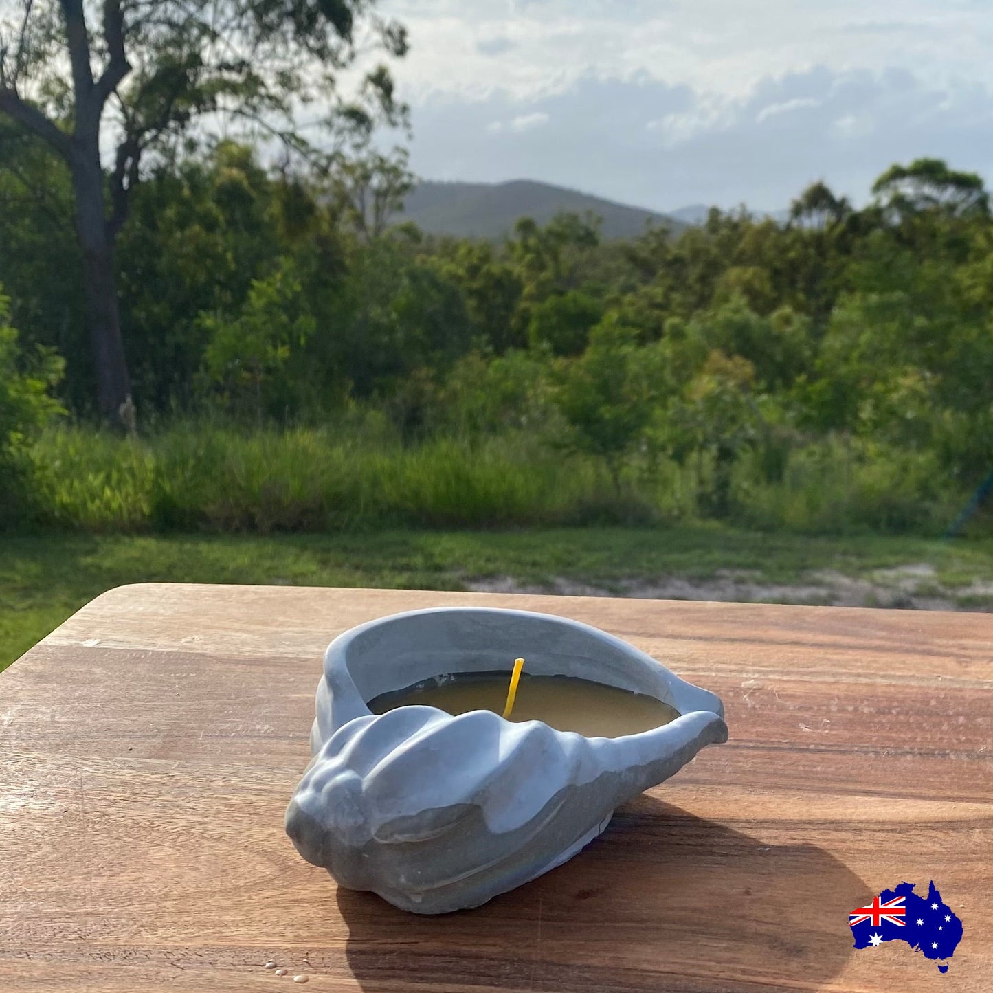 Pure Beeswax Shell Ocean Candle Aussie Handmade