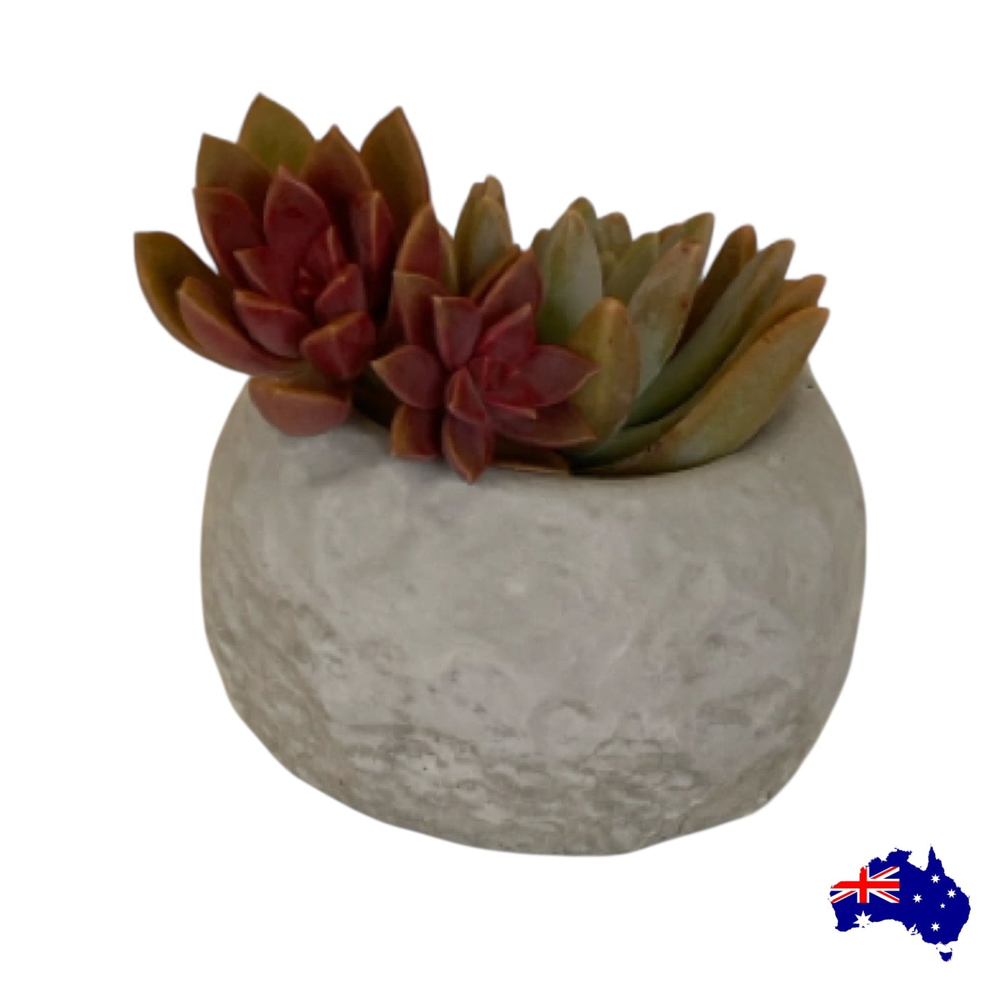 Planter Pot Round Rustic Stone Aussie Handmade Concrete