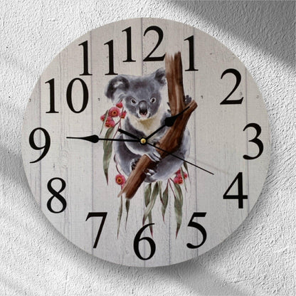 Clock Wall Wooden Koala Aussie Made - The Renmy Store Homewares & Gifts 