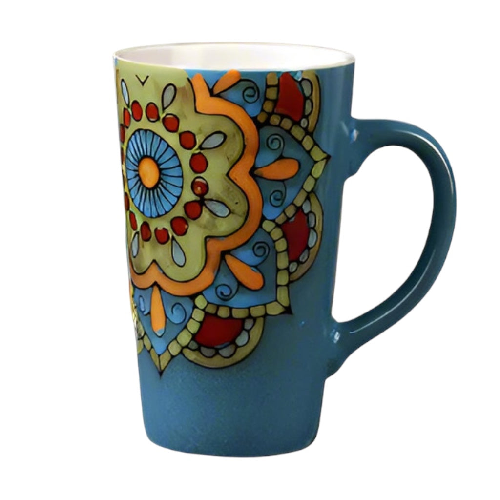 Mug Cup Tea Coffee Mandala Boho Blues