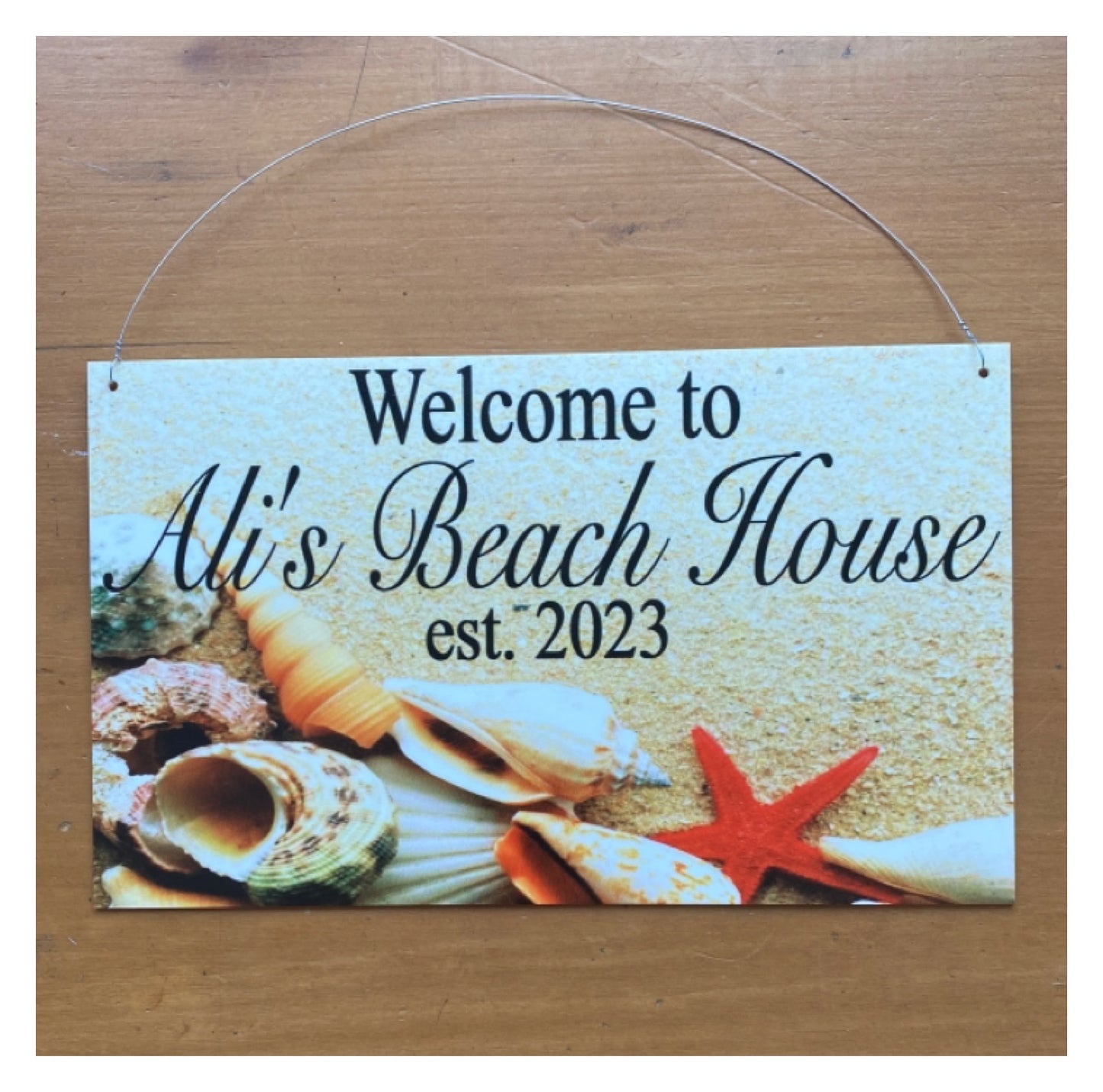 Family Custom Personalised Beach Shells Sign