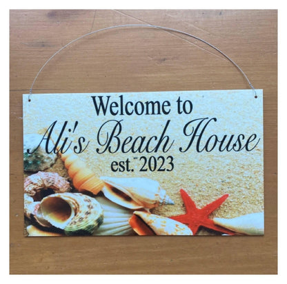 Family Custom Personalised Beach Shells Sign - The Renmy Store Homewares & Gifts 