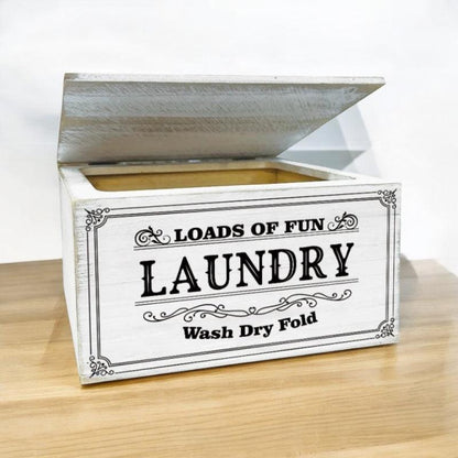 Laundry Wash Dry Fold Vintage Wooden Box