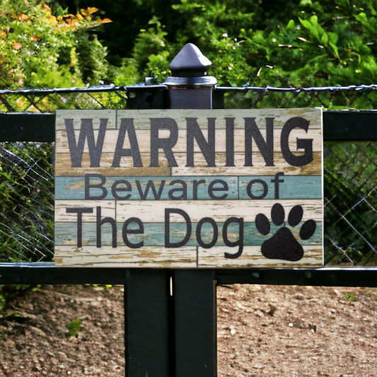 Warning Beware Of The Dog or Dogs Rustic Sign