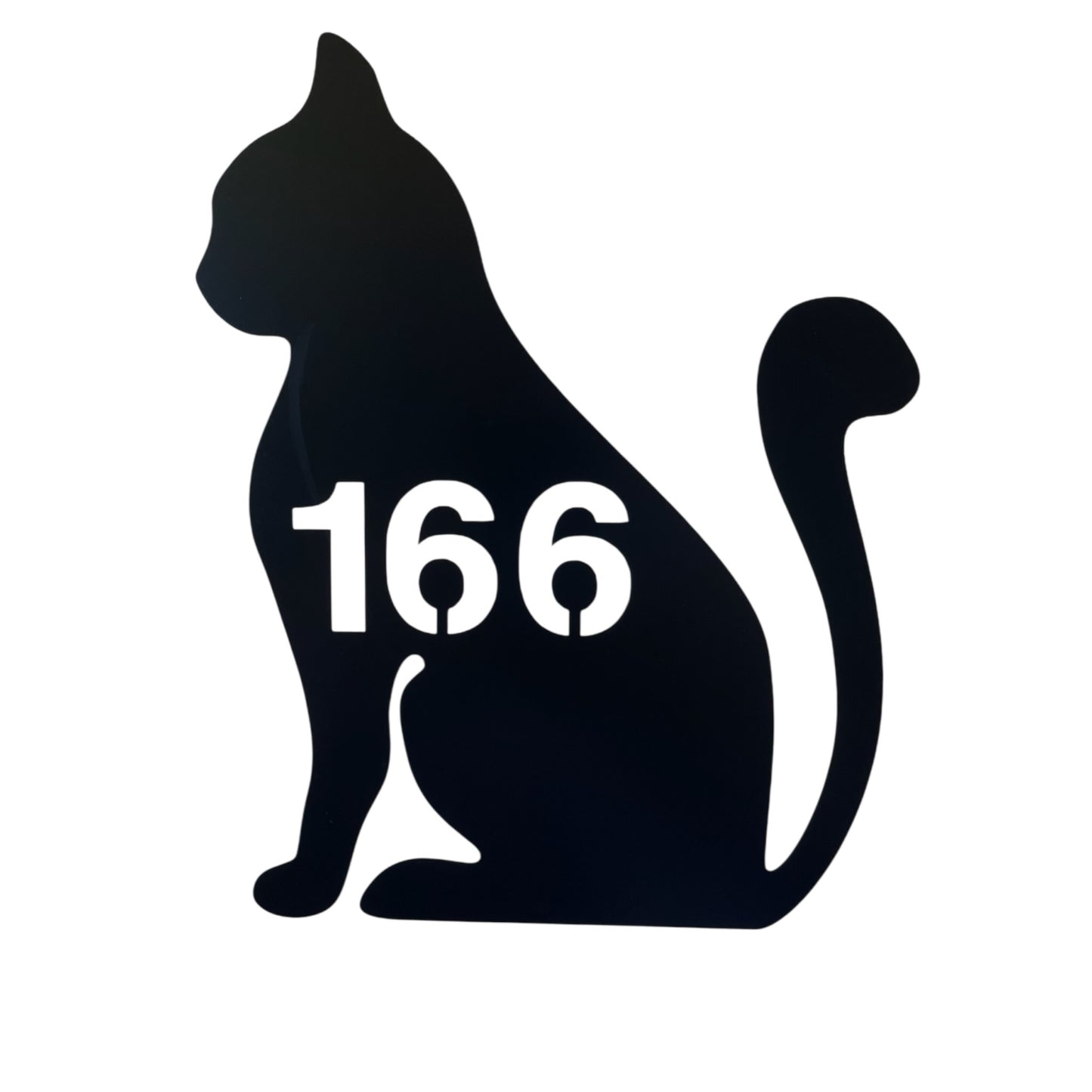 Cat House Number Sign Custom Coastal Metal - Aussie Made