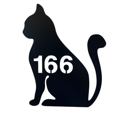 Cat House Number Sign Custom Coastal Metal - Aussie Made