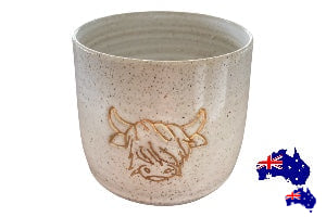 Mug Cup Highland Cow Farm Pottery Ceramic Aussie Made