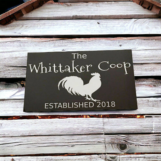 Rooster Chicken The Coop Personalised Custom Sign - The Renmy Store Homewares & Gifts 