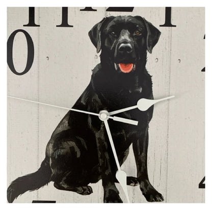 Clock Wall Dog Labrador Retriever Black 30cm 60cm Aussie Made