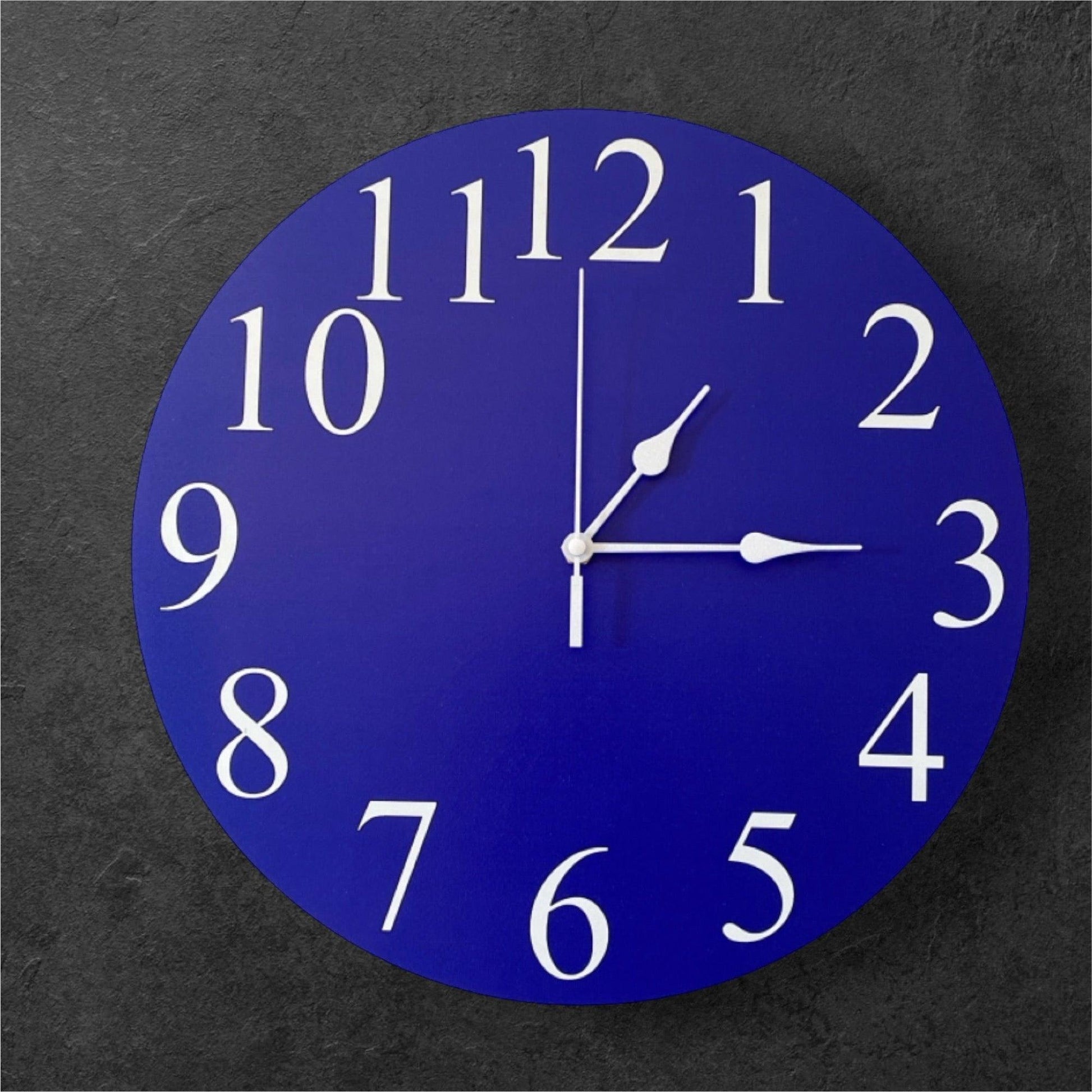 Clock Wall Blue White Aussie Made - The Renmy Store Homewares & Gifts 